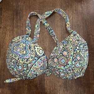 Victoria’s Secret Floral Multicolored The Gorgeous Push Up‎ Bikini Top 34D